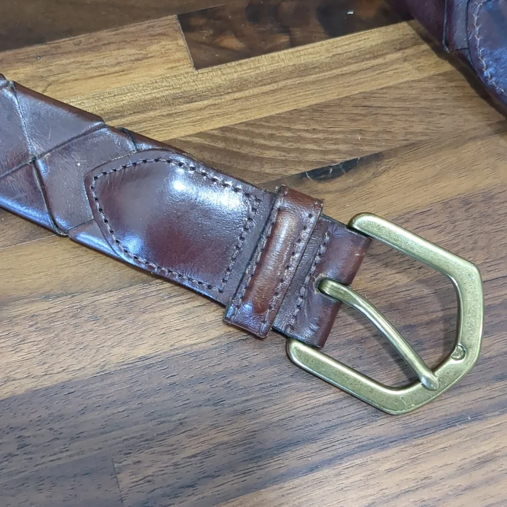 Coach braided brown leather belt size 30